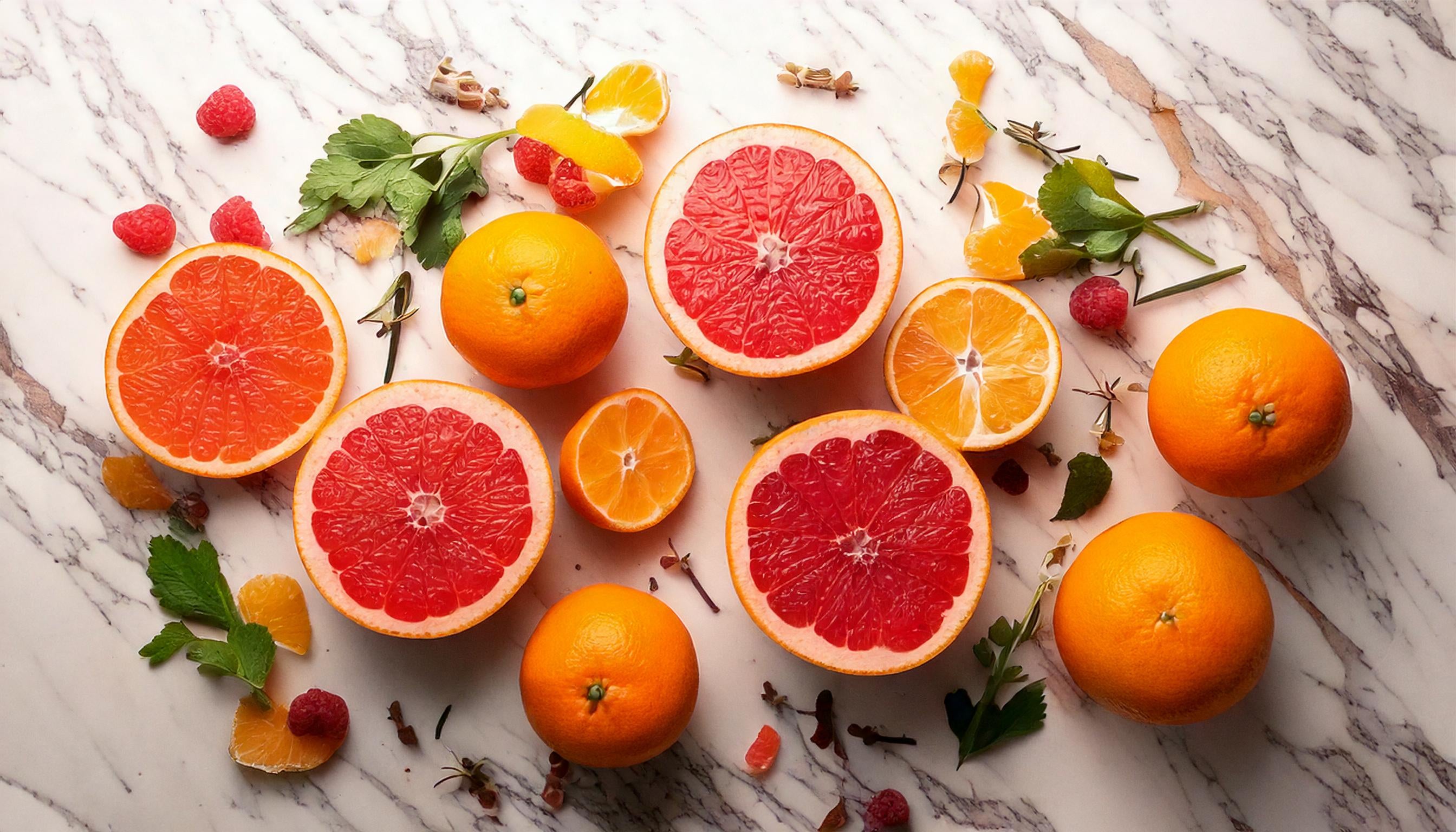 Firefly_Render_mandarins_with_grapefruits_coriander_raspberries_and_vanilla_spread_on_a_marble_tab_4ea73925-ad1a-49db-ac8c-4271c4cd26ed.jpg